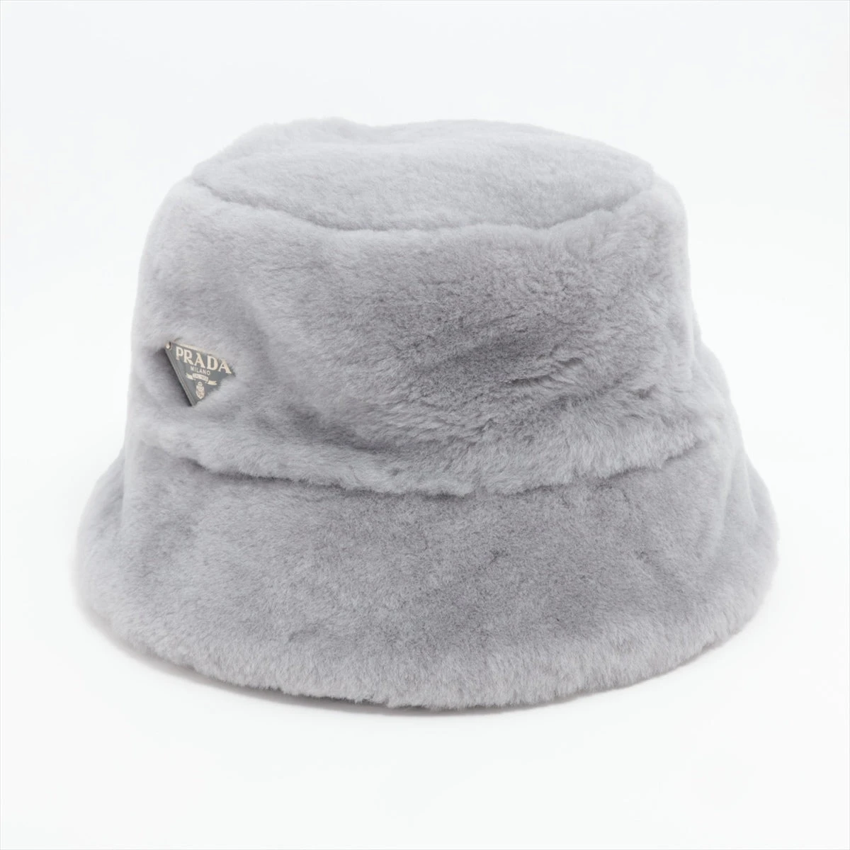 PRADA グレー ファーバケットハット