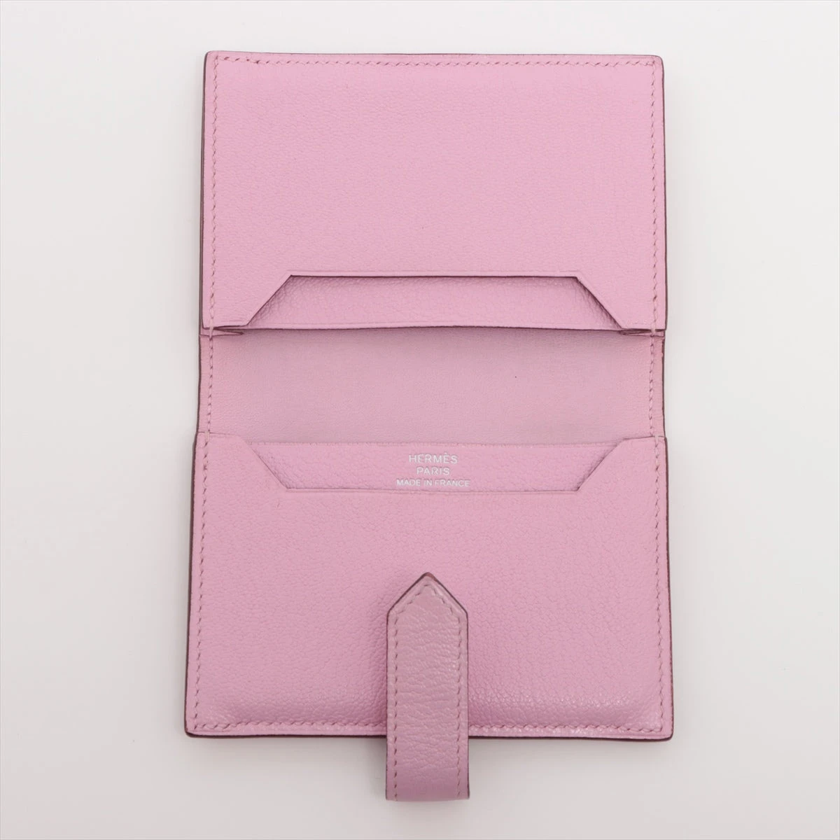 大人可愛い☆【HERMES】ベアン ミニ ピンク 金具/silver エルメス ベアンミニ シェブルミゾル カードケース ピンク