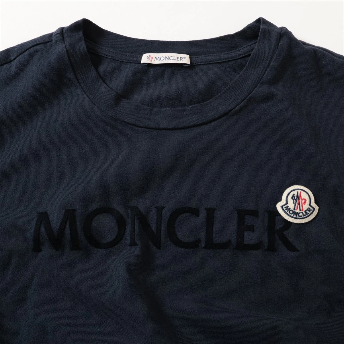 モンクレール 21年 コットン Tシャツ L メンズ ネイビー