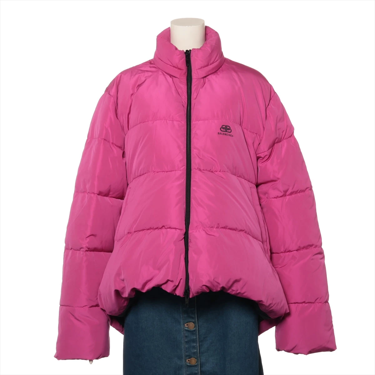 バレンシアガ 21年 ポリエステル×レーヨン 中綿ジャケット 34  