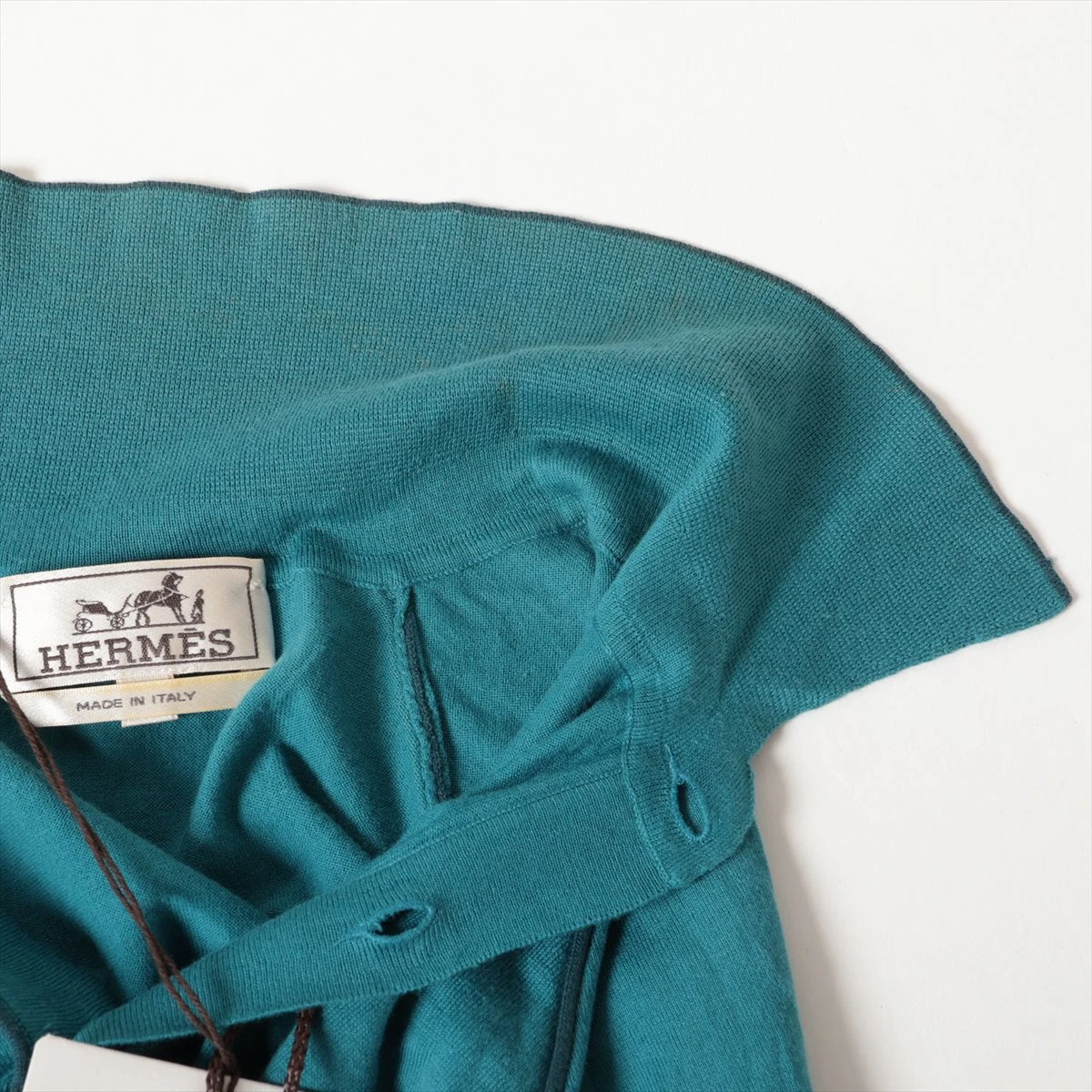 エルメス コットン ポロシャツ XS メンズ ブルー 前身頃 後身頃