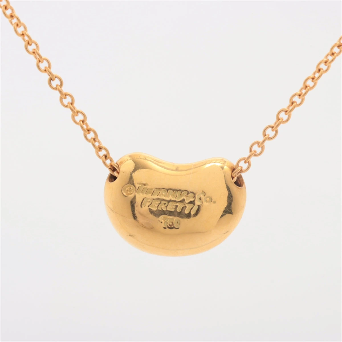 トビ　Tiffany ネックレス ティファニー ビーン ネックレス 750(YG) 2.9g A3392139｜中古