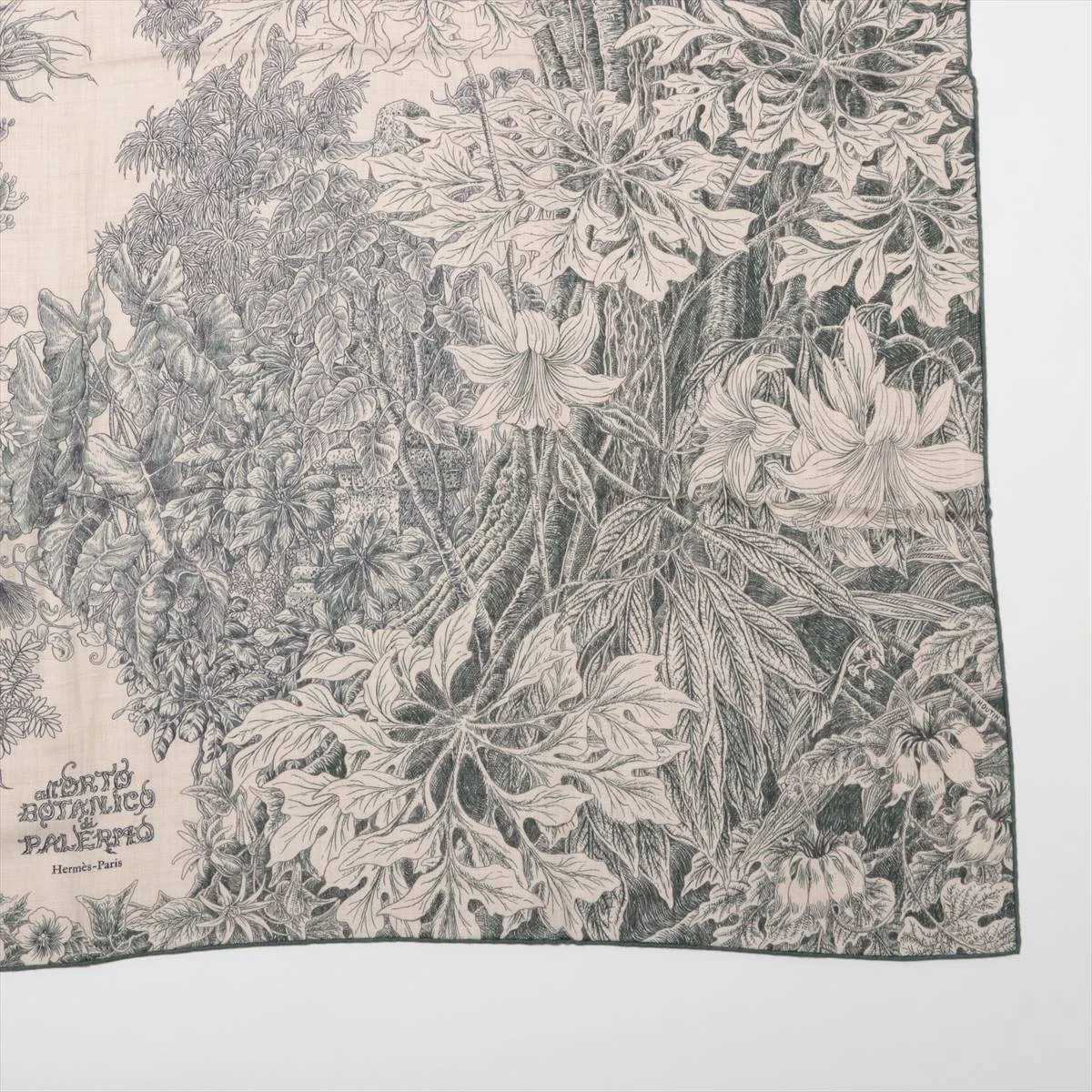 週末限定値下げ❗️ エルメス　カシミヤシルク　パレルモの植物園にて新品未使用 エルメス カレジェアン カシミヤシルク 《パレルモの植物園にて
