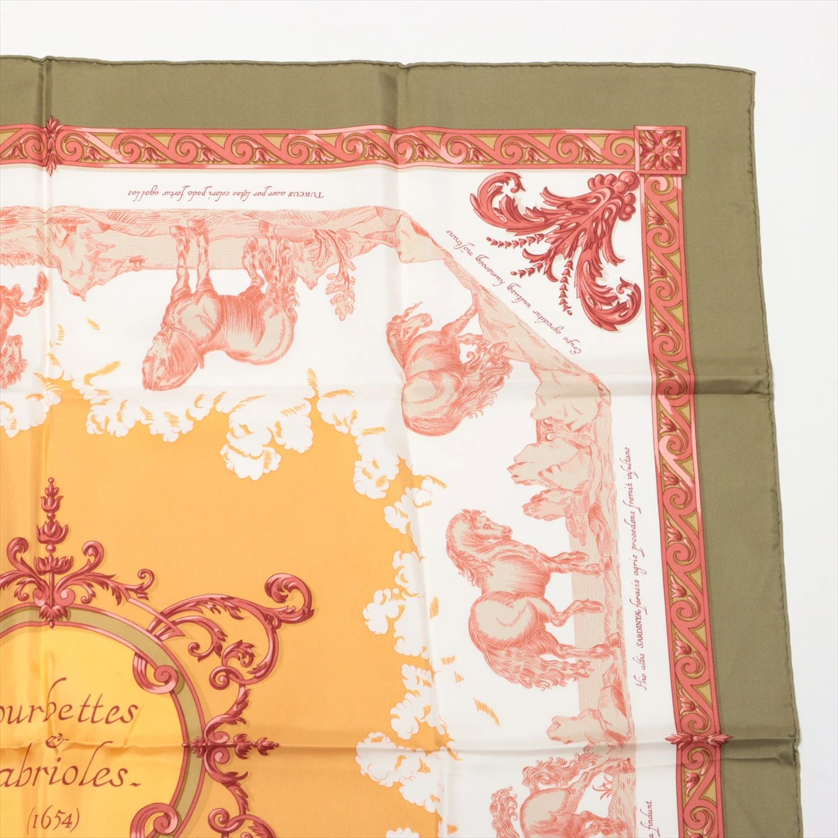 HERMES エルメス シルク スカーフ カレ90 クルベットカプリオール エルメス カレ90 スカーフ クルベットとカプリオール Courbettes