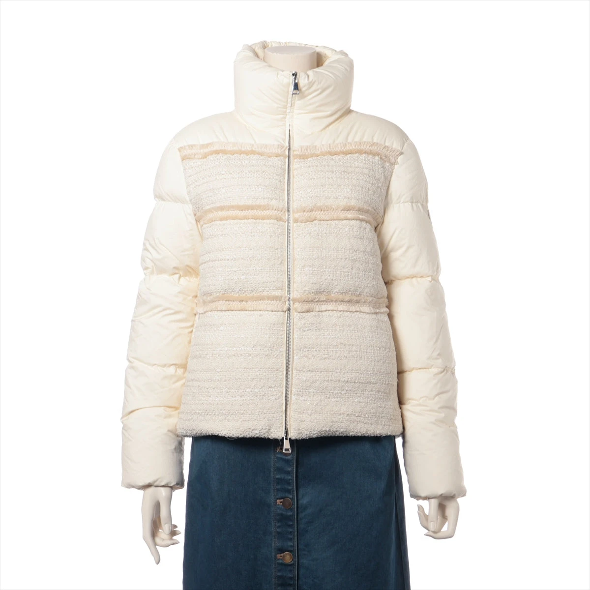 美品MONCLER アイボリー ダウンジャケット ホワイトアイボリー Igeショートダウンジャケット : ショート