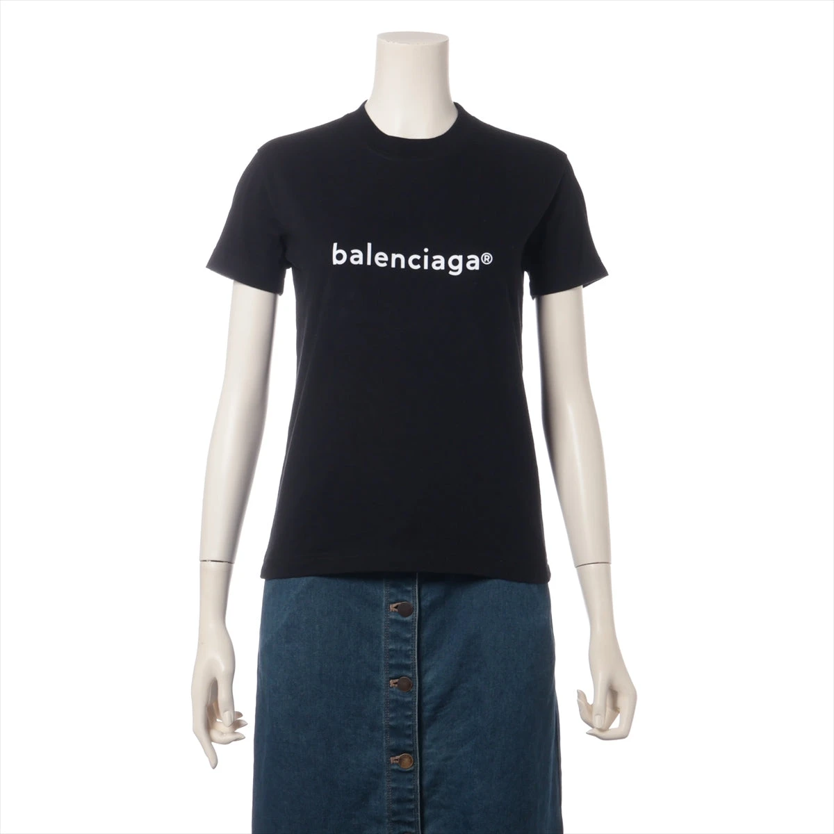 バレンシアガ 20年 コットン Tシャツ XS レディース ブラック