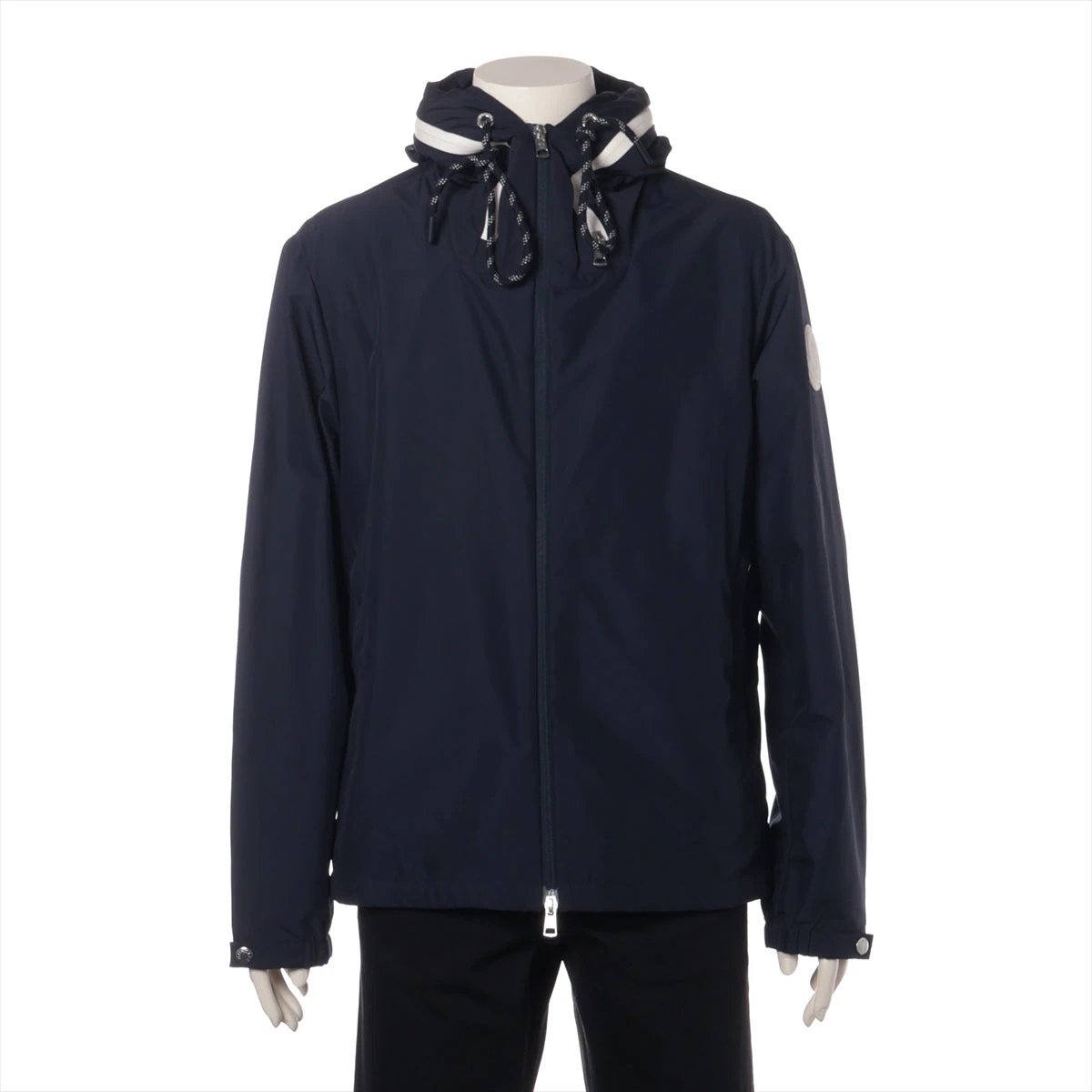 MONCLER ネイビー フード付きジャケット MONCLER モンクレール ダウンコート ジャケット Aライン フード