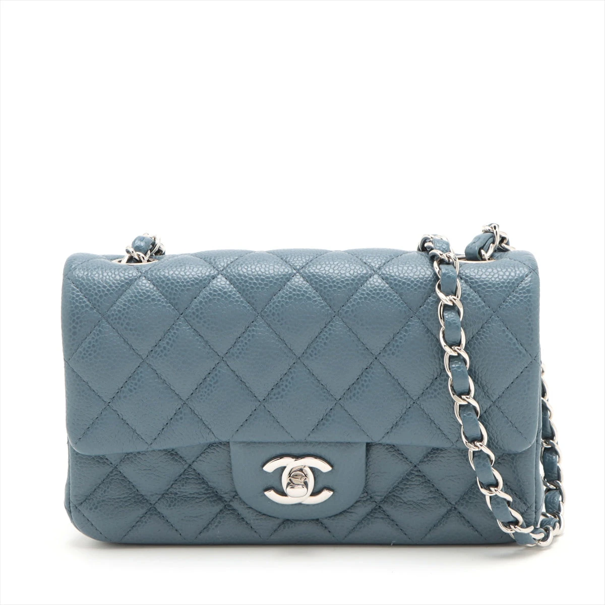 シャネル ミニマトラッセ20 キャビアスキン シングルフラップ シングル  