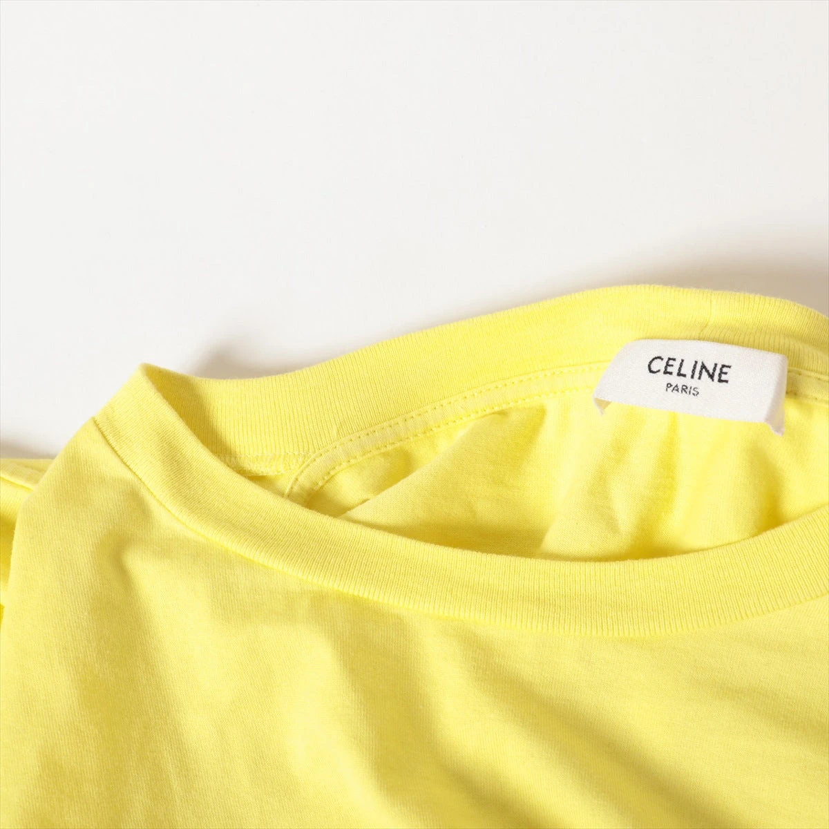 セリーヌ エディ期 コットン Tシャツ S レディース イエロー 2X761671Q  