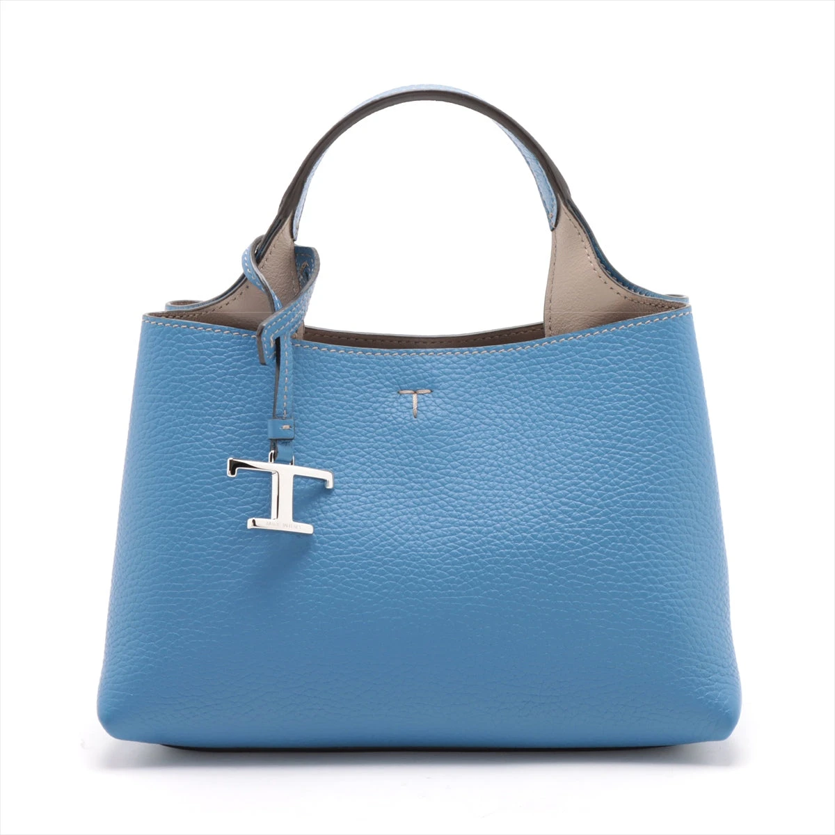 トッズ マイクロ Tタイムレス レザー 2WAYハンドバッグ ブルー