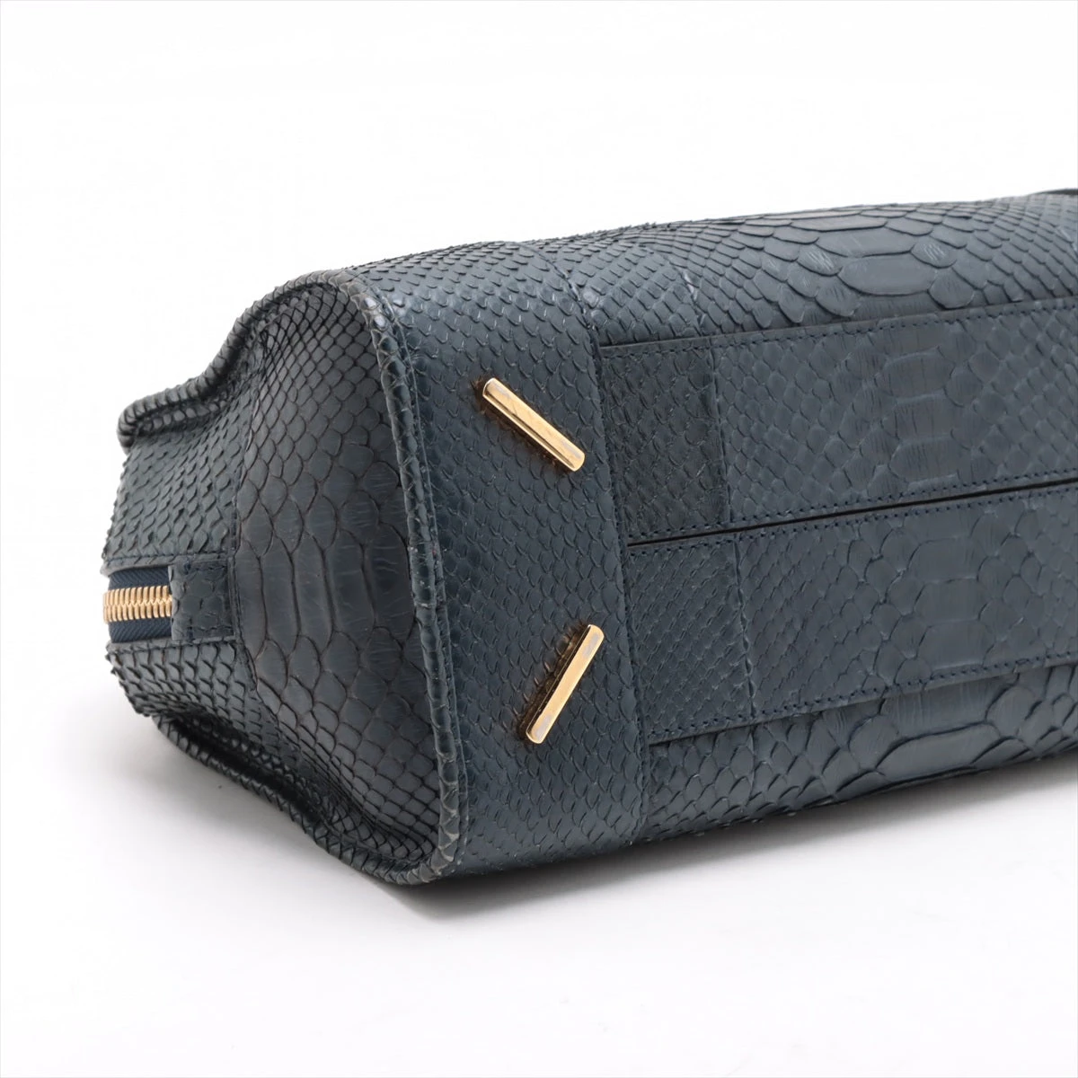 ロエベアマソナ28 ロエベ アマソナ28 パイソン 2WAYハンドバッグ ネイビー A3405030