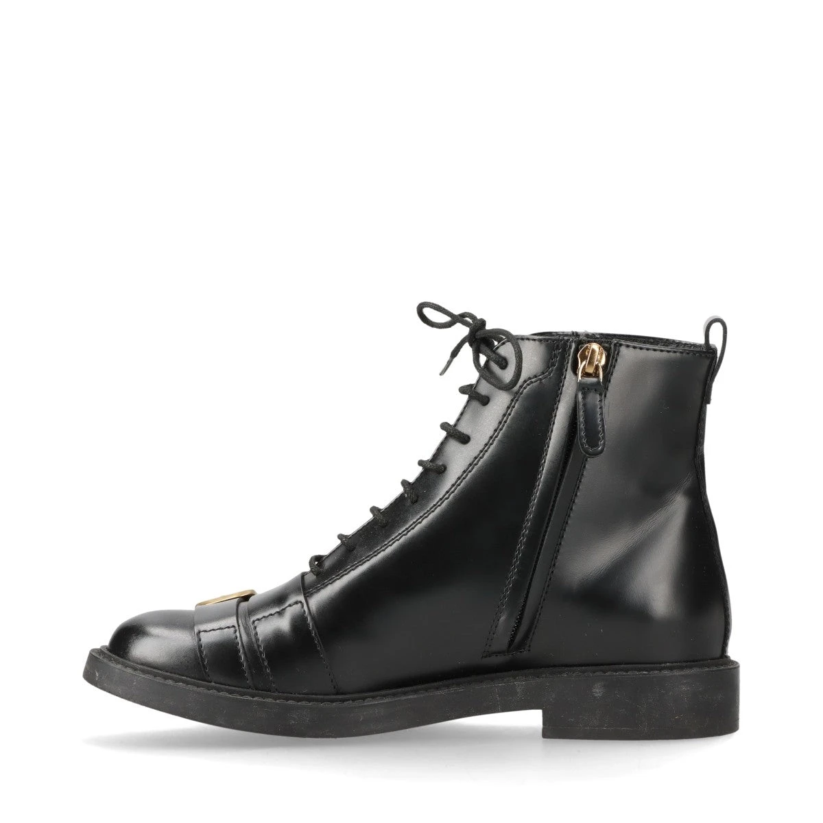 TOD'S チェルチ―ブーツ ショート レザー ブラック/関税込 トッズ レザー ショートブーツ 36 1/2 レディース ブラック
