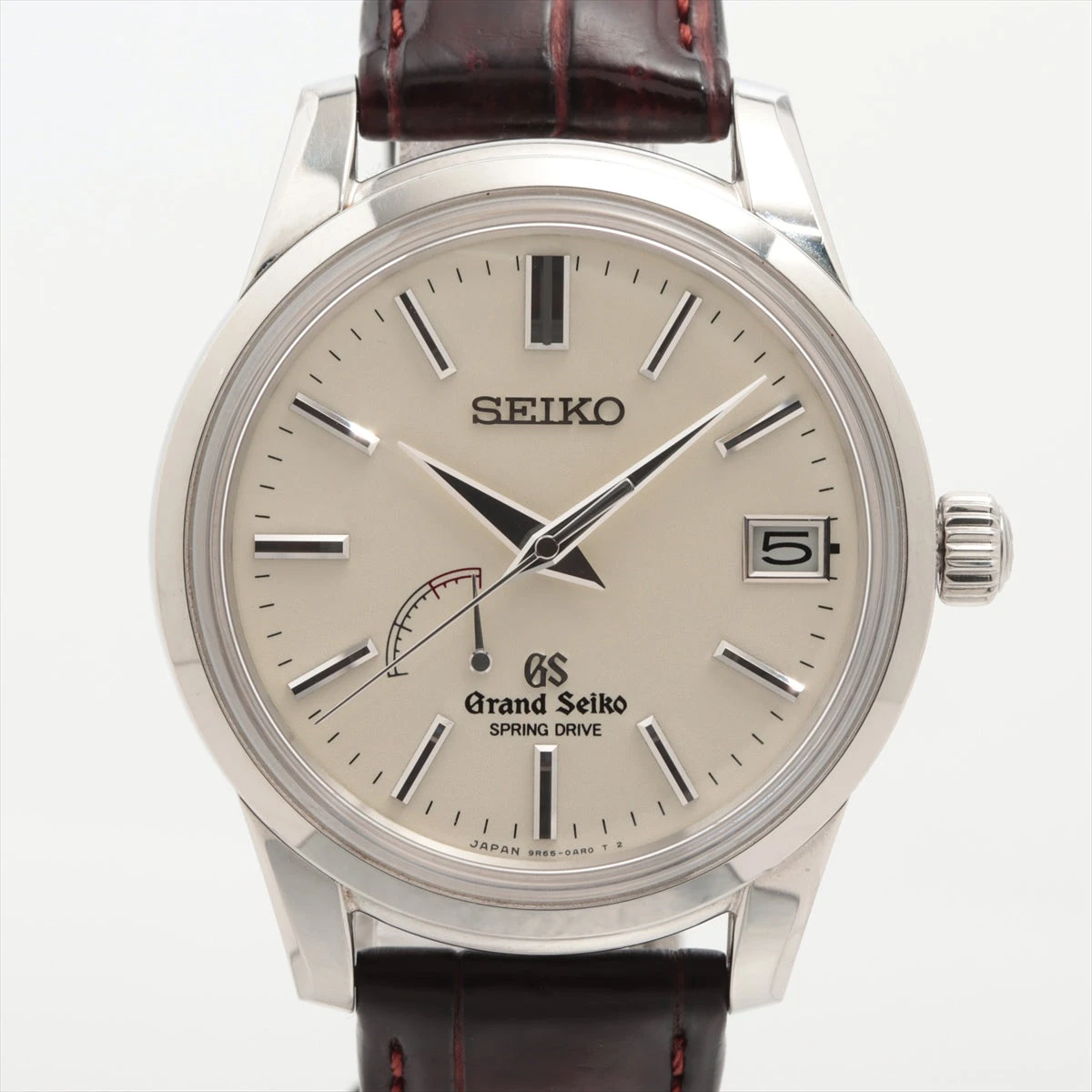 グランドセイコー スプリングドライブ SBGA093 SS×革 AT アイボリー  