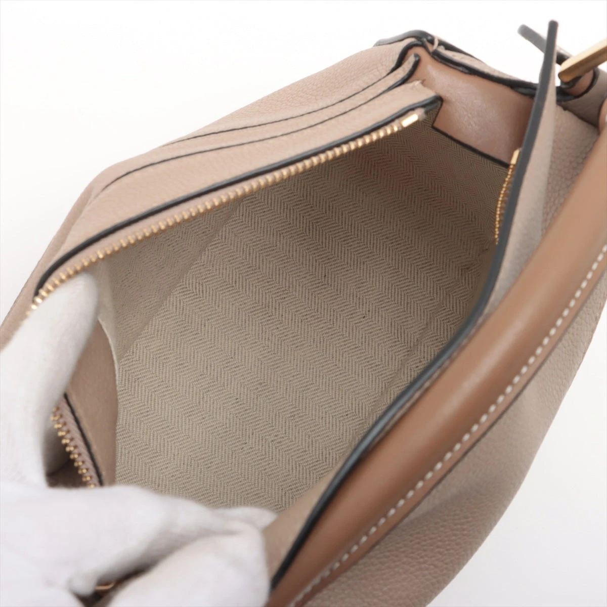 LOEWE ベージュ レザー ハンドバッグ LOEWE ロエベ パセオ ハンドバッグ ベージュ レザー ショルダー