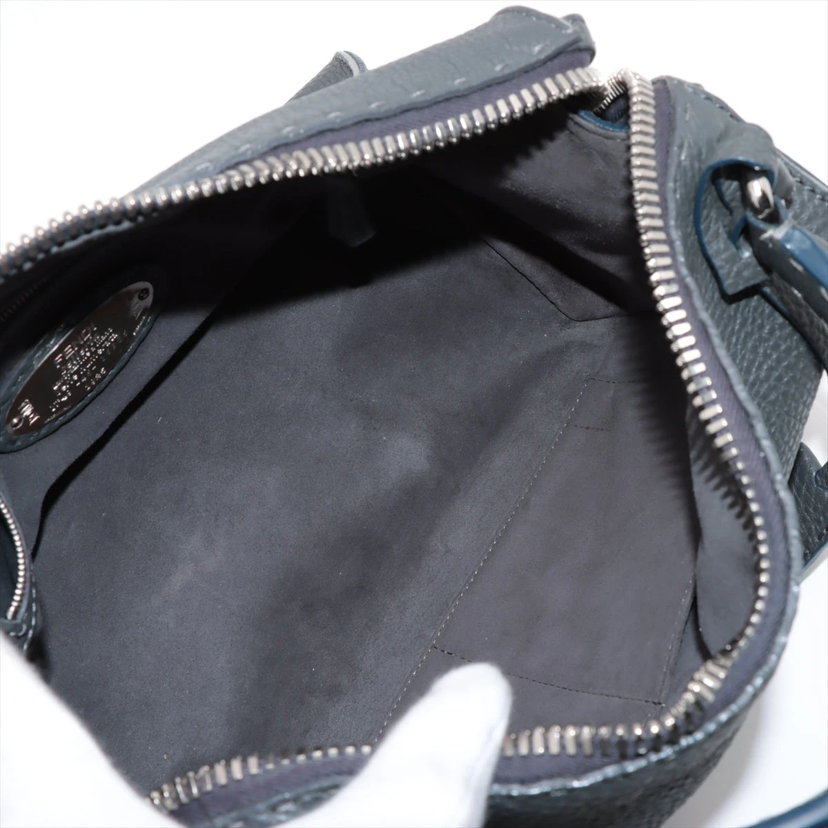 フェンディ セレリアレイ レザー 2WAYハンドバッグ グレー 8BL137