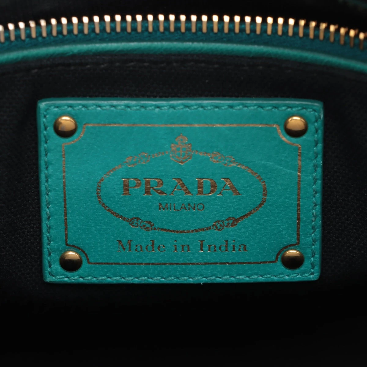 プラダ マドラス ラフィア×レザー 2WAYハンドバッグ ブルー×ブラック