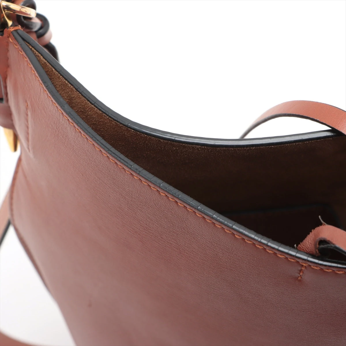 ロエベ ゲートバケット レザー 2WAYショルダーバッグ ブラウン