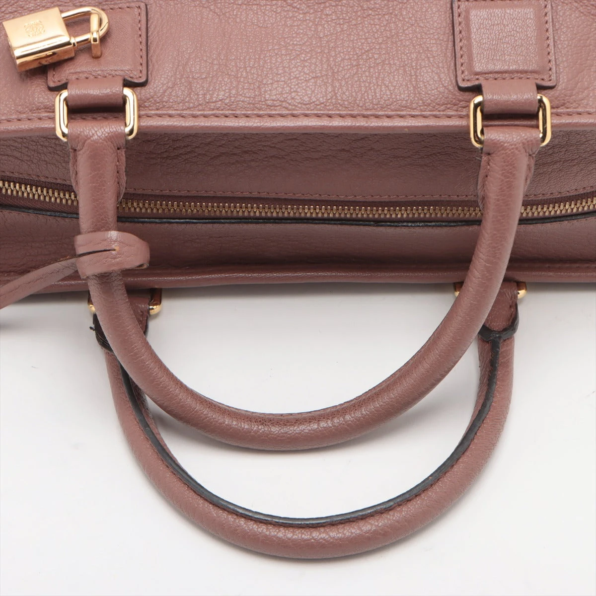 ロエベ アマソナ36 レザー ハンドバッグ ピンクベージュ A3395572