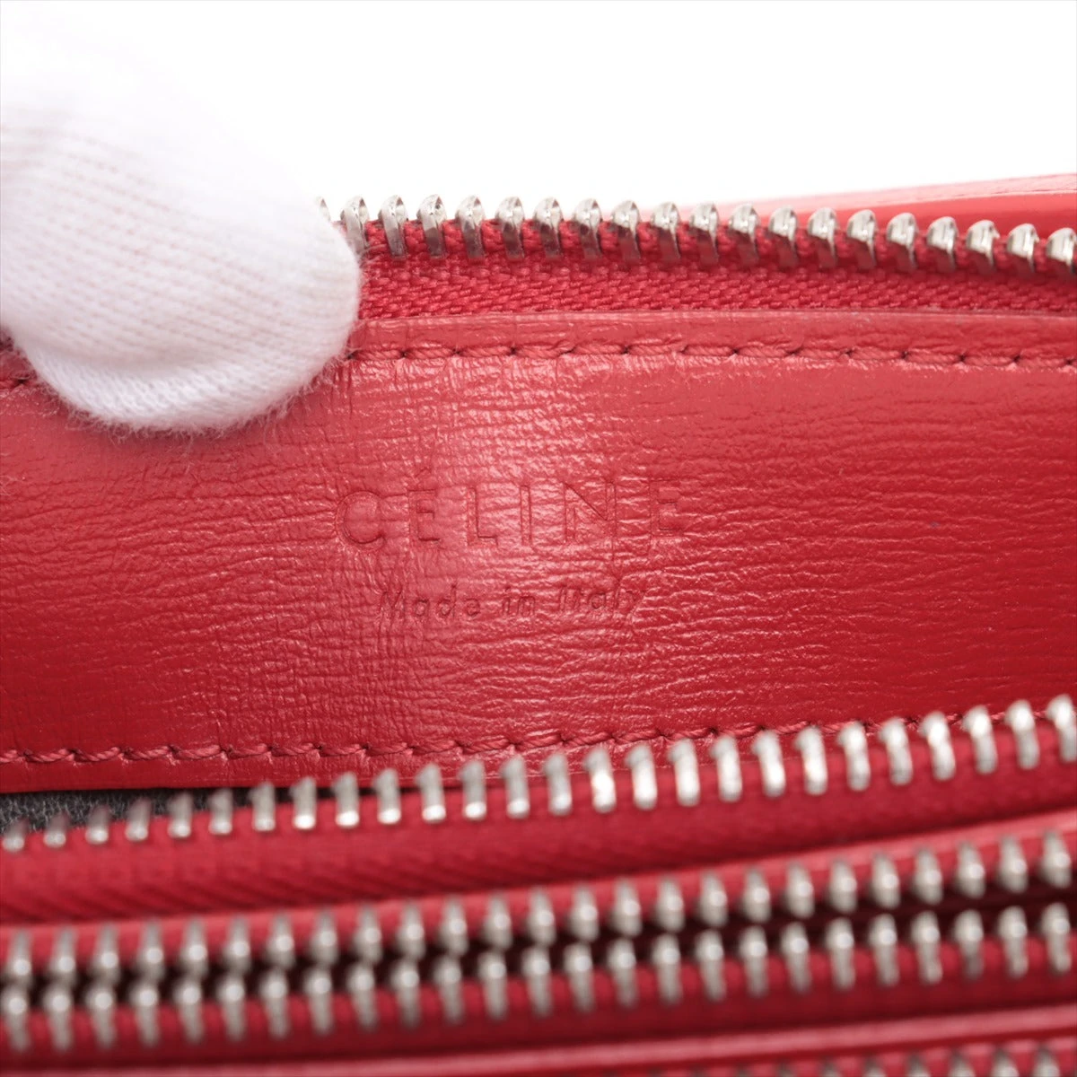 セリーヌ　ショルダーバッグ　レザー　トリオ　赤　レッド CELINE セリーヌ トリオラージ ショルダーバッグ レザー レッド