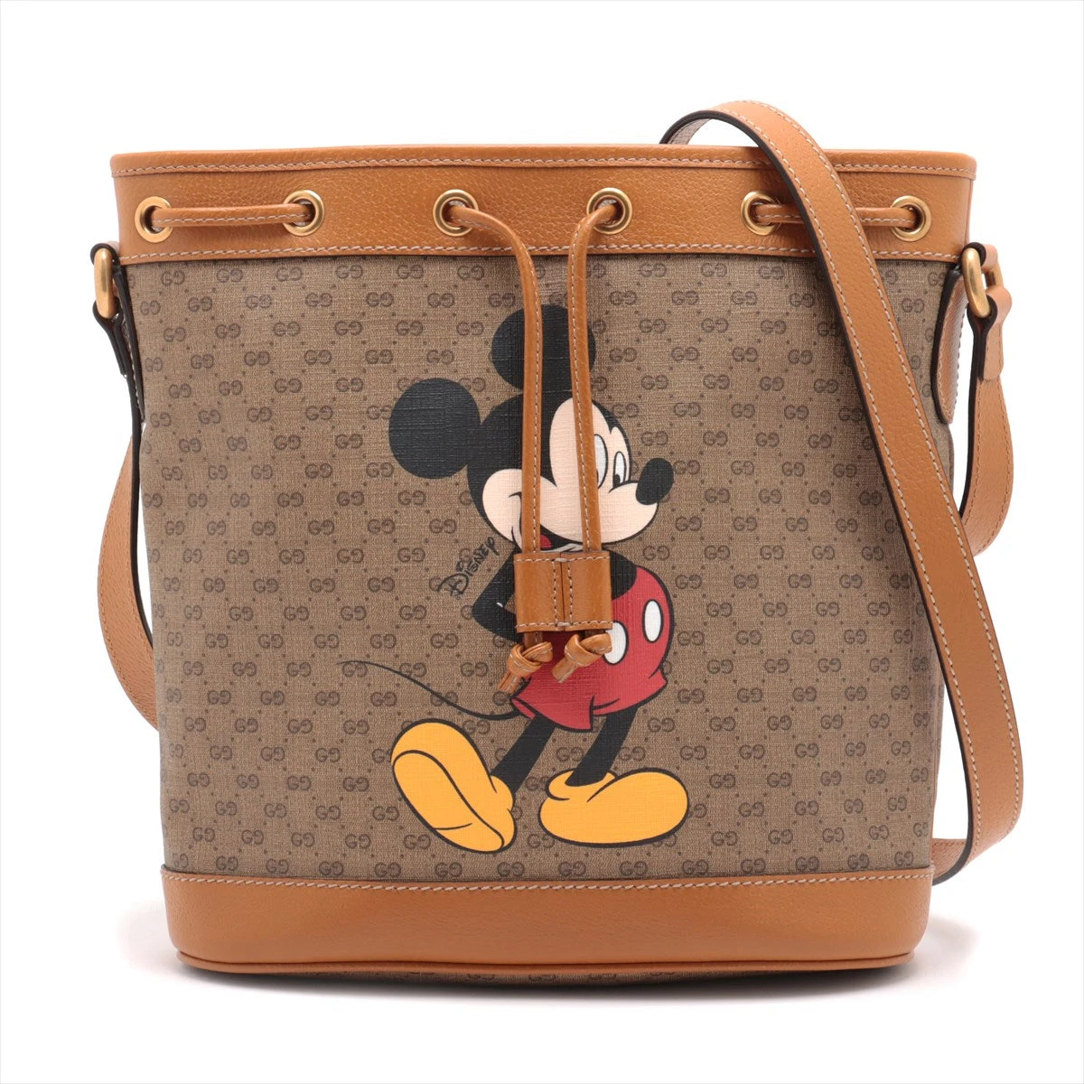 グッチ ディズニー ミニ GG スプリーム ショルダーバッグ 限定 グッチ×ディズニー ミニGGスプリーム ショルダーバッグ ブラウン