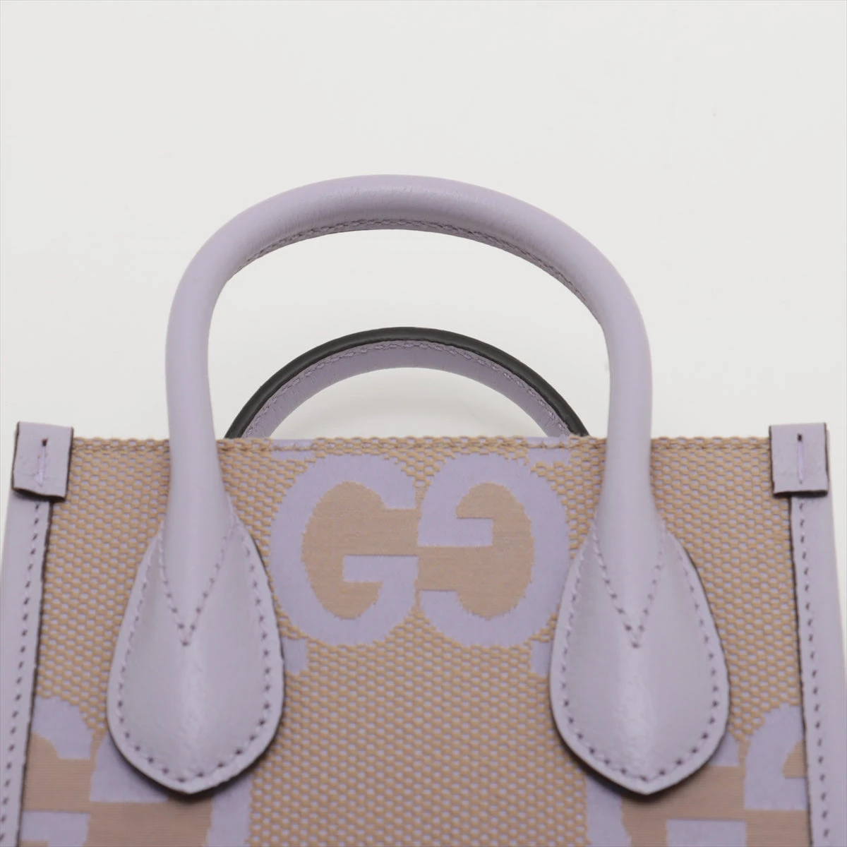 グッチ ジャンボGG キャンバス×レザー 2WAYハンドバッグ パープル 