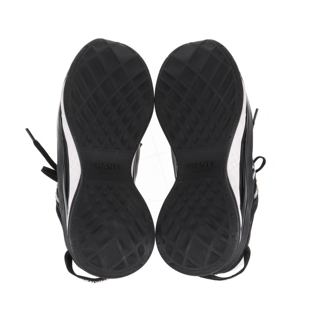 シャネル ココマーク 24B レザー×ファブリック スニーカー 36