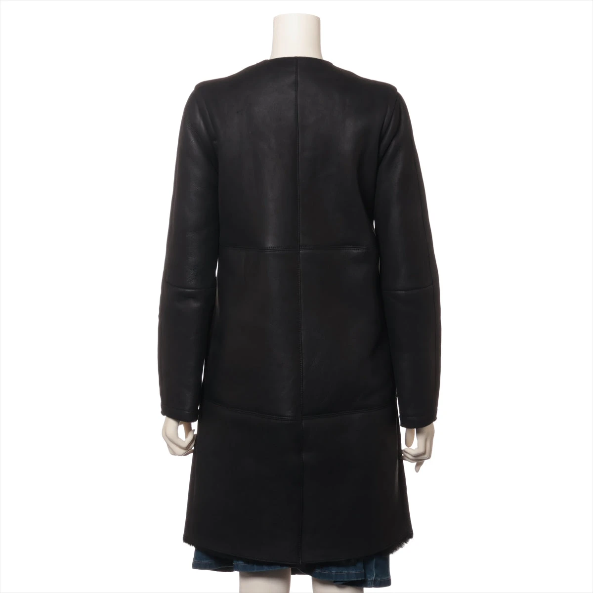 ジルサンダーネイビー　黒ムートンコート 中古・古着通販】JIL SANDER (ジルサンダー) ムートンコート