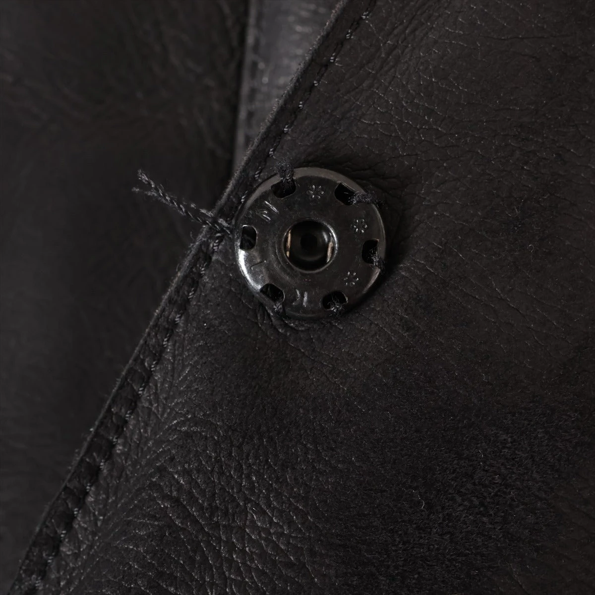 ジルサンダーネイビー レザー ムートンコート 34 レディース ブラック