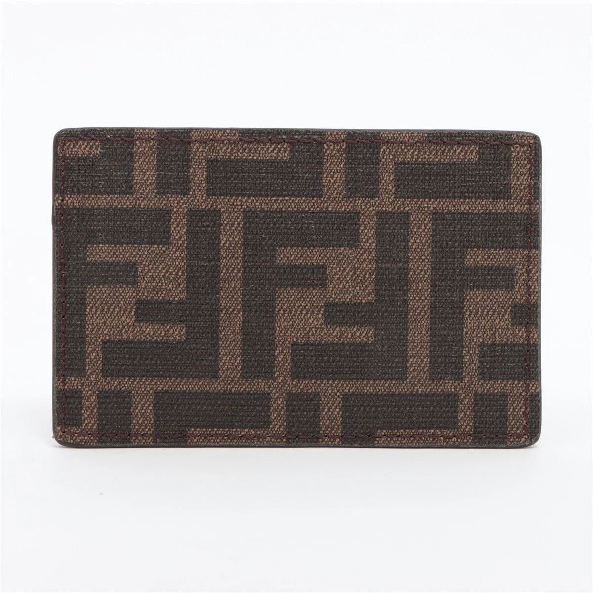 【新品・未使用】フェンディ カードケース ズッカ柄 FENDI 7AR911 フェンディ FFズッカ 7AR911 PVC×レザー カードケース ブラウン