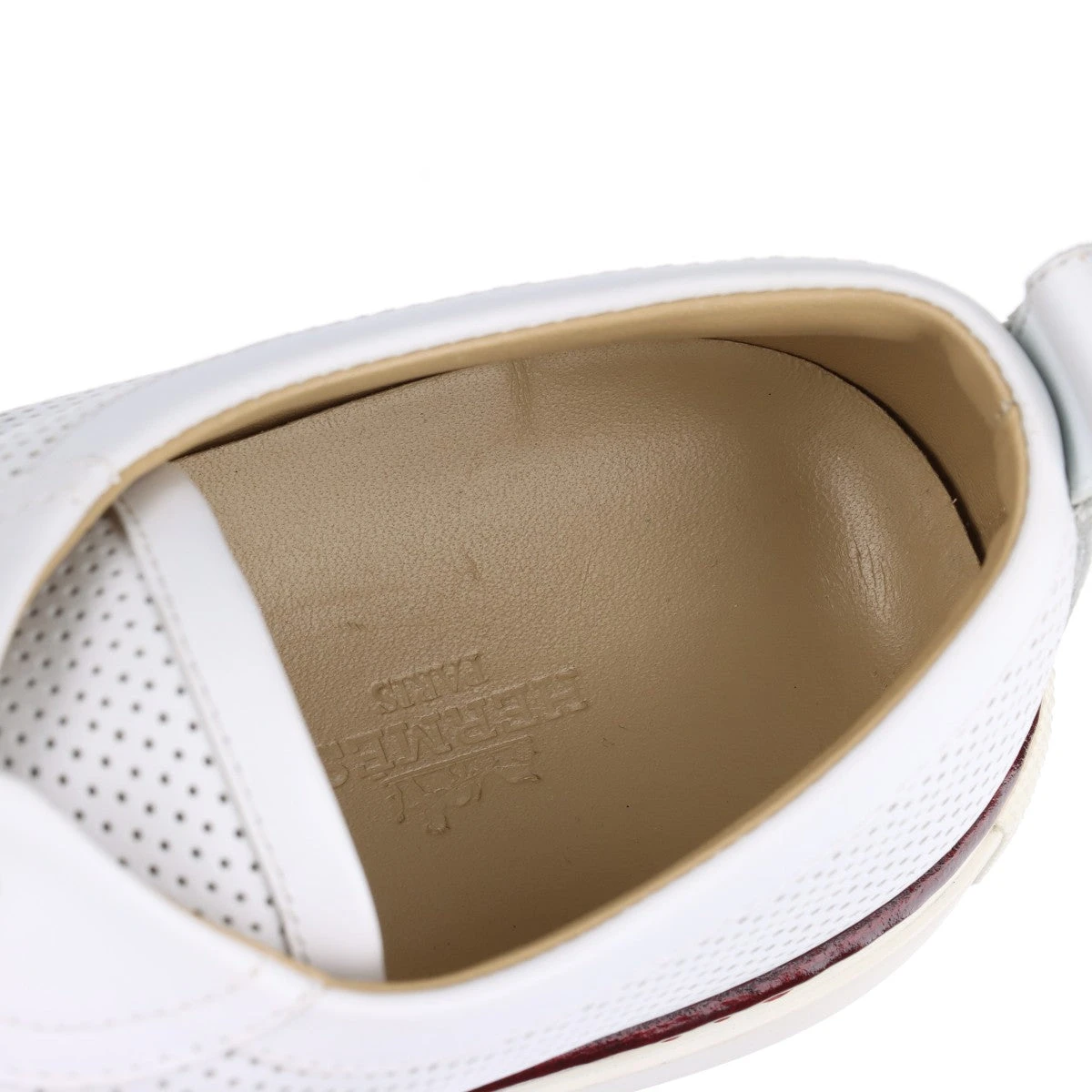 エルメス レザー スニーカー 39 1/2 レディース ホワイト セリエボタン