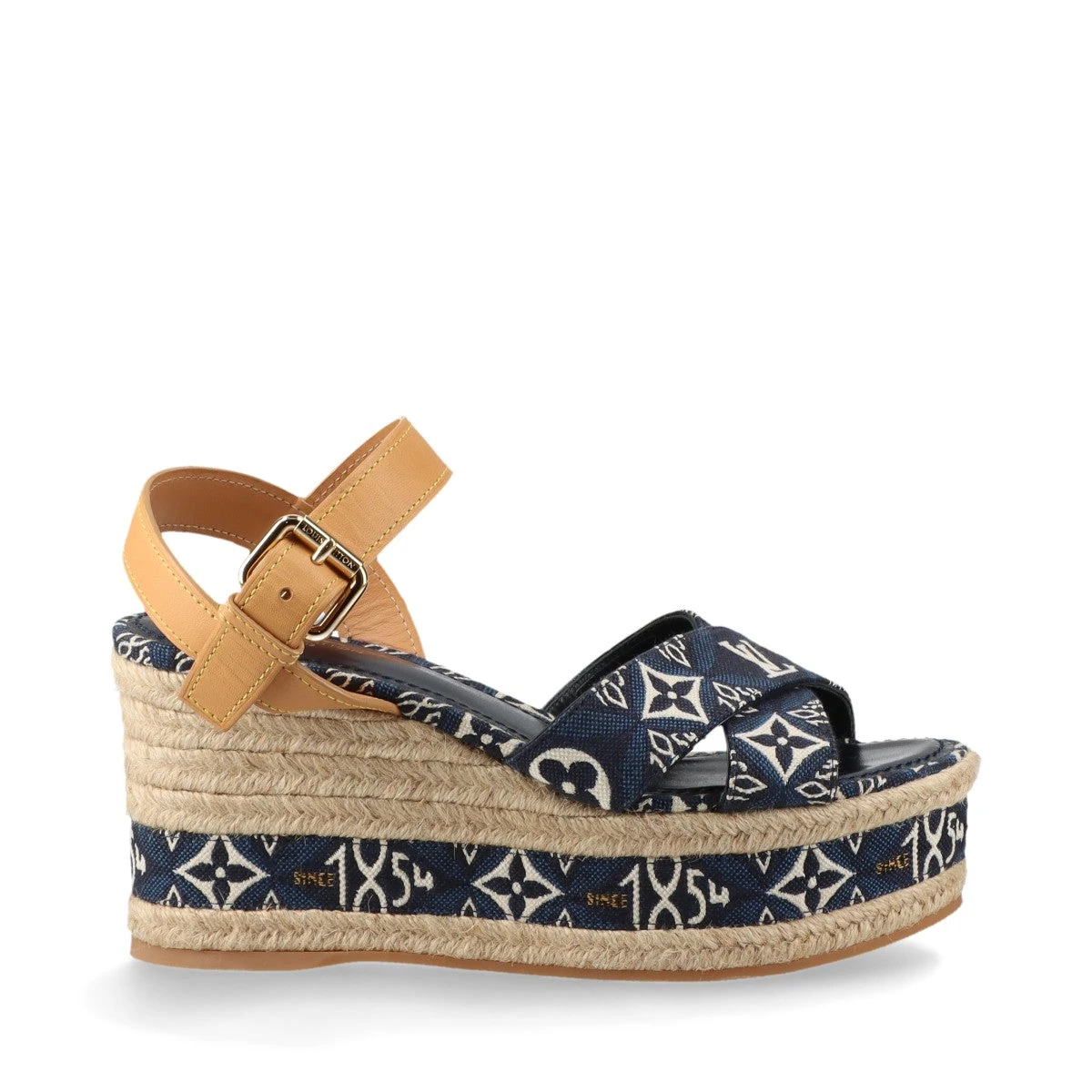 ヴィトン バウンダリーライン 20年 キャンバス×レザー ウェッジソール