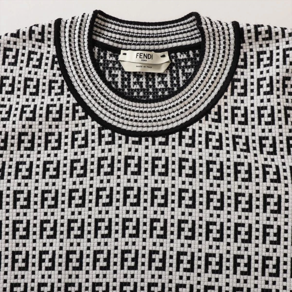 フェンディ ズッカ 20年 ポリエステル×レーヨン 半袖ニット 40  