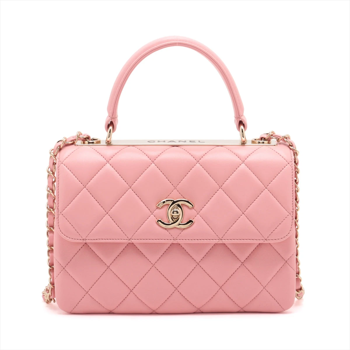 シャネル トレンディCC ラムスキン 2WAYショルダーバッグ ロゴプレート  