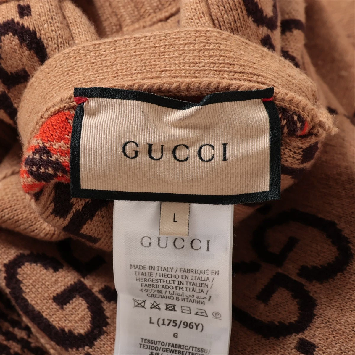 グッチ GUCCI GG柄 カーディガン グレンチェック ウール ライトブラウン ダークブラウン オレンジ リバーシブル 699872 レディース 中古 GUCCI - グッチ GUCCI GG柄 カーディガン 衣料品 トップス