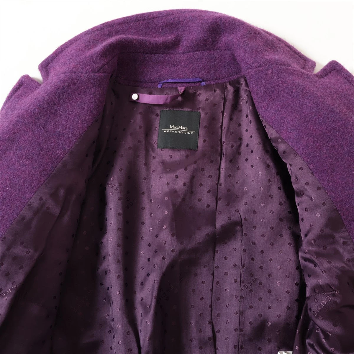 美品 マックスマーラ アンゴラ ウール コート ダークパープル 40サイズ 美品 マックスマーラ アンゴラ ウール コート ダークパープル 40