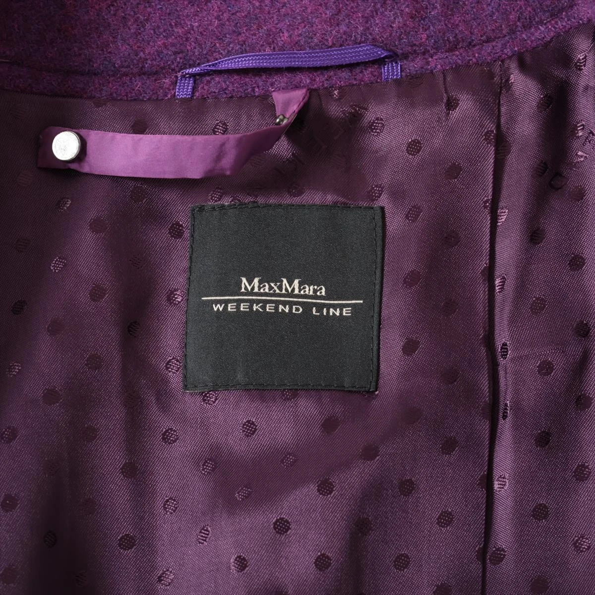 アンゴラ混◎マックスマーラ　MAX&Co. ロング丈　チェスターコート　パープル マックスマーラ ウール×ナイロン コート 40 レディース パープル