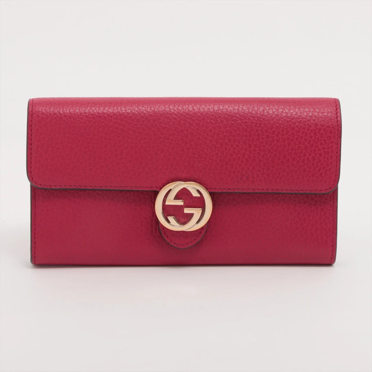GUCCI　インターロッキング　長財布　Wallet 598166 グッチ インターロッキングG 598166 レザー 財布 レッド Ⓖ刻印