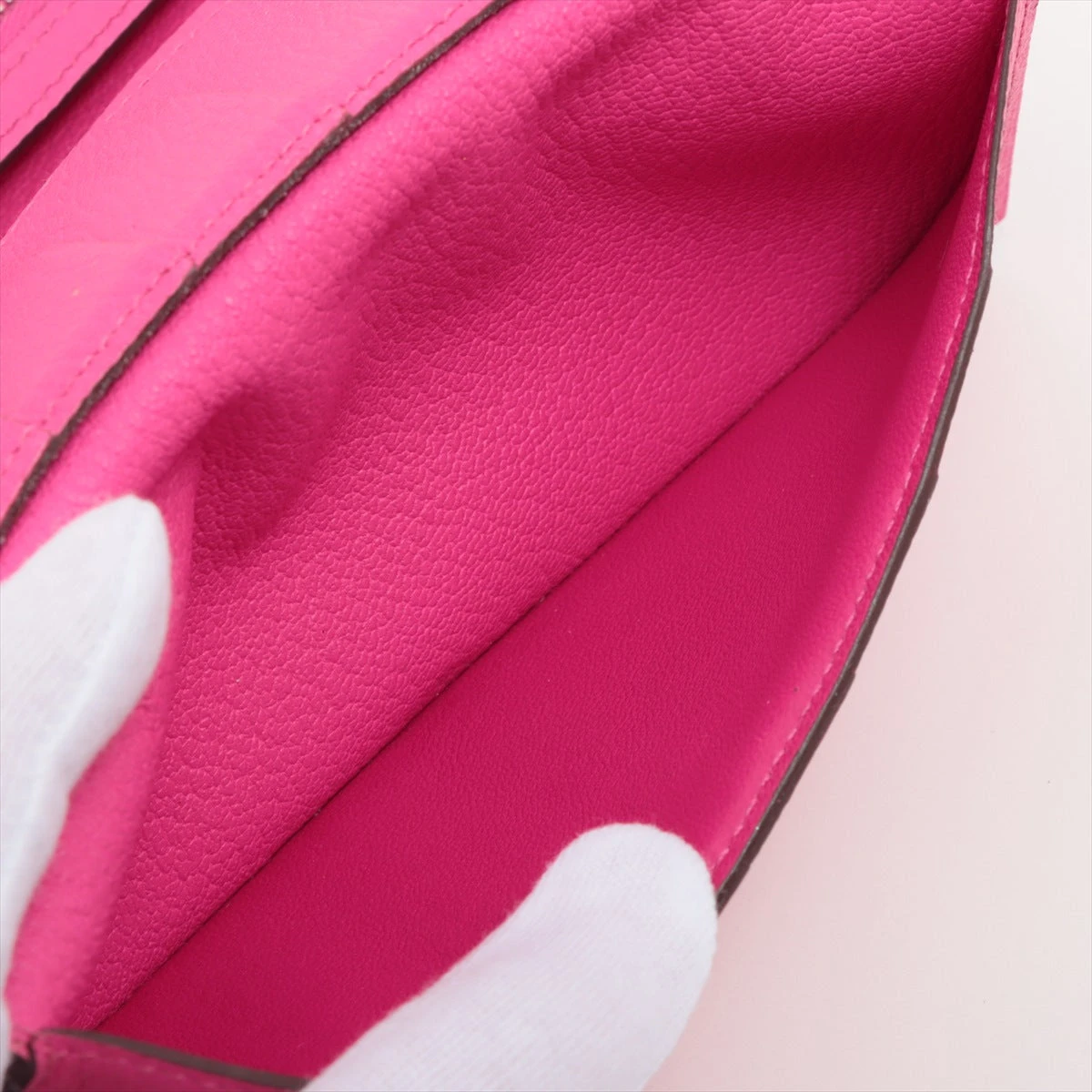 ✨極上美品✨エルメス べアン デュプリ レッド ピンク 　長財布 L46 ✨極上美品✨エルメス べアン デュプリ レッド ピンク 長財布