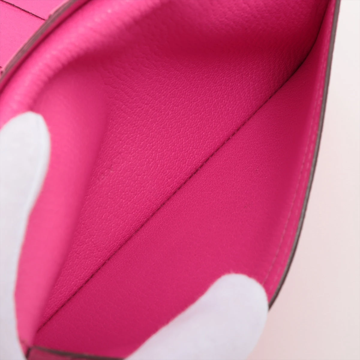 エルメス ベアン デュプリ シェブルミゾル 財布 ピンク シルバー金具