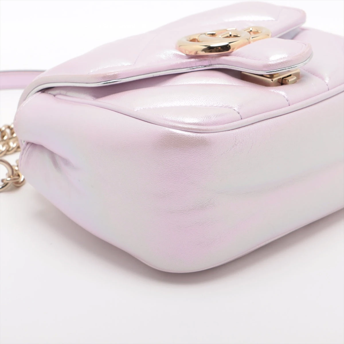 【GUCCI】GG マーモント ショルダー バッグ オーロラ 送料関税込 グッチ GGマーモント レザー チェーンショルダーバッグ ピンク