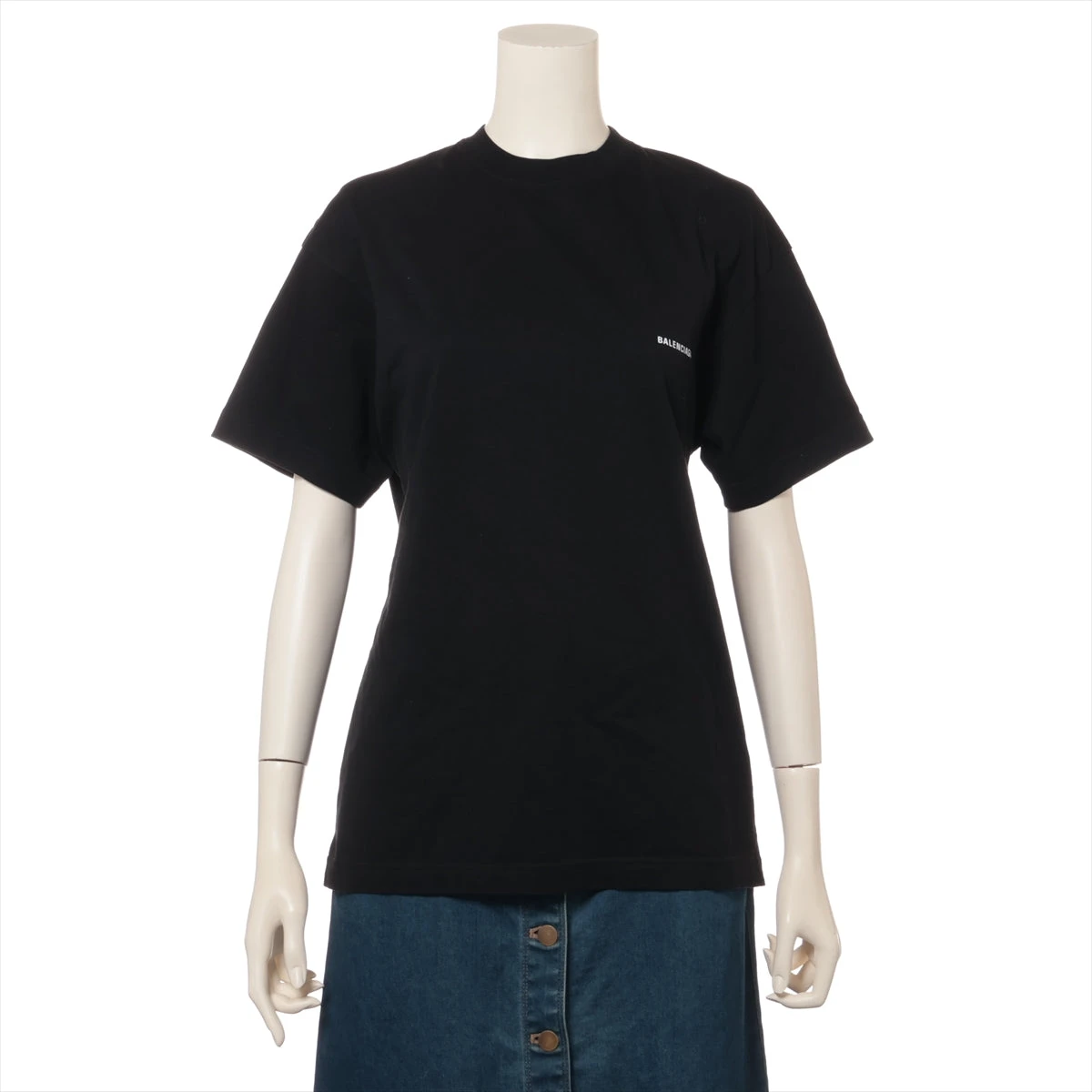 バレンシアガ 21年 コットン Tシャツ M レディース ブラック バレンシアガ 21年 コットン Tシャツ M レディース ブラック