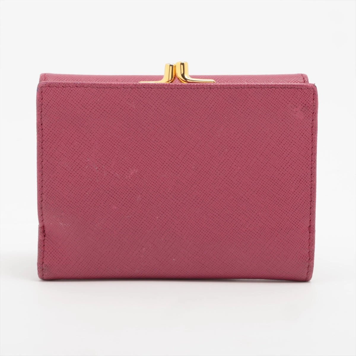 PRADA✨サフィアーノ フィオッコ メタルロゴ リボン ローズピンク ミラー付 PRADA プラダ リボン付きL字ファスナー長財布[小銭入れ付き