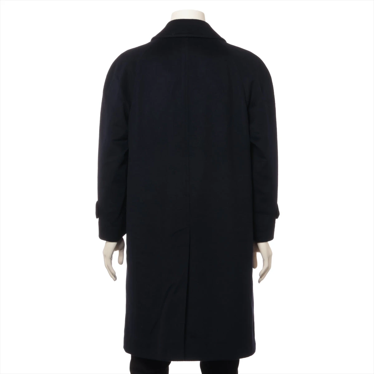 2024そ　美品 バーバリー　ウールカシミヤ　ステンカラーコート　L ネイビー 80s 英国製 Burberrysバーバリー PRORSUM ウール×カシミヤ