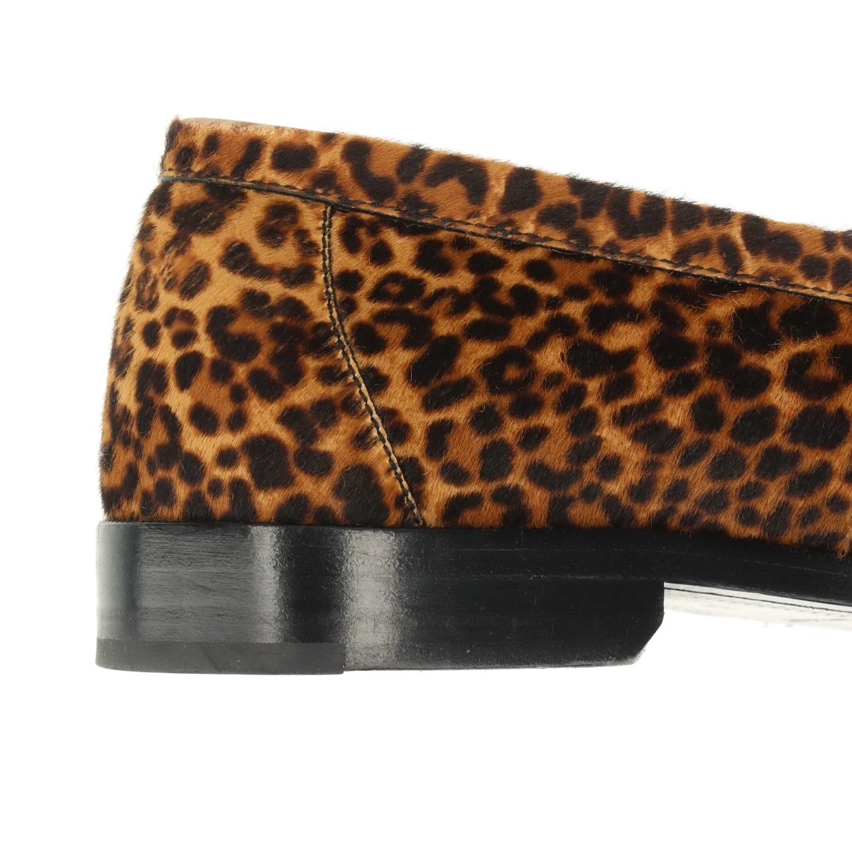 サンローランパリ レザー×ハラコ ローファー 41 メンズ レオパード