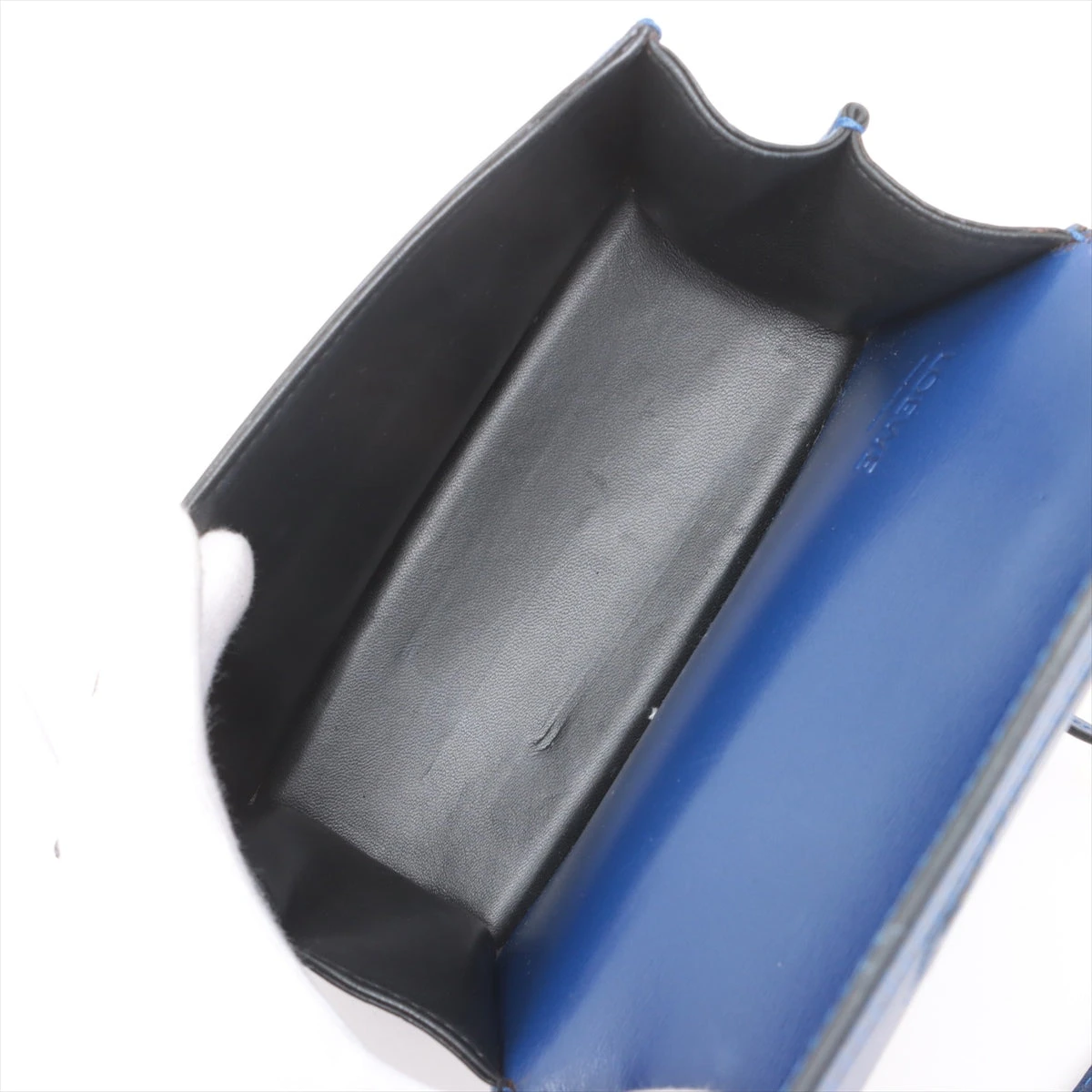 ロエベ バルセロナ レザー ショルダーバッグ ブルー XW015426