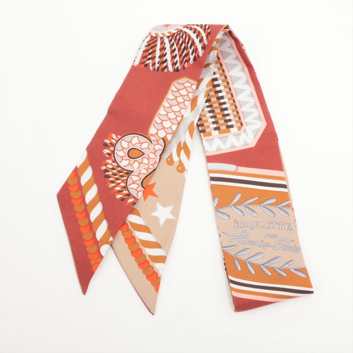 ランク N 新品 HERMÈS エルメス ツイリー 式典肩章 オレンジ