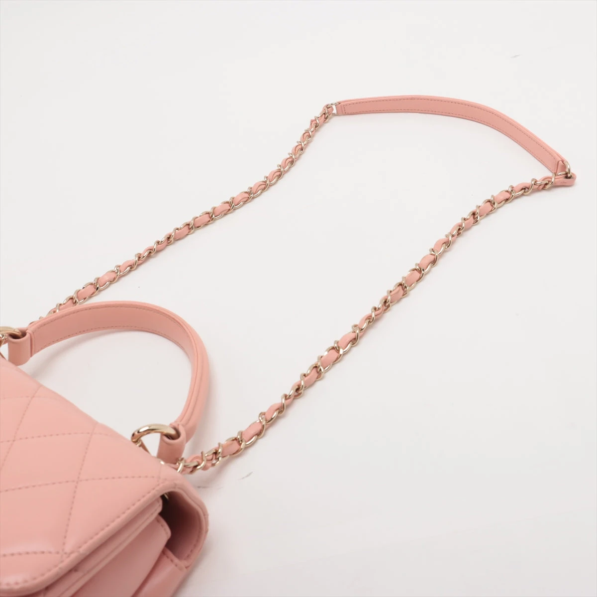 【使用頻度少】 CHANEL シャネル ラムスキン ピンクベージュ ゴールド 使用頻度少】 CHANEL シャネル ラムスキン ピンクベージュ ゴールド