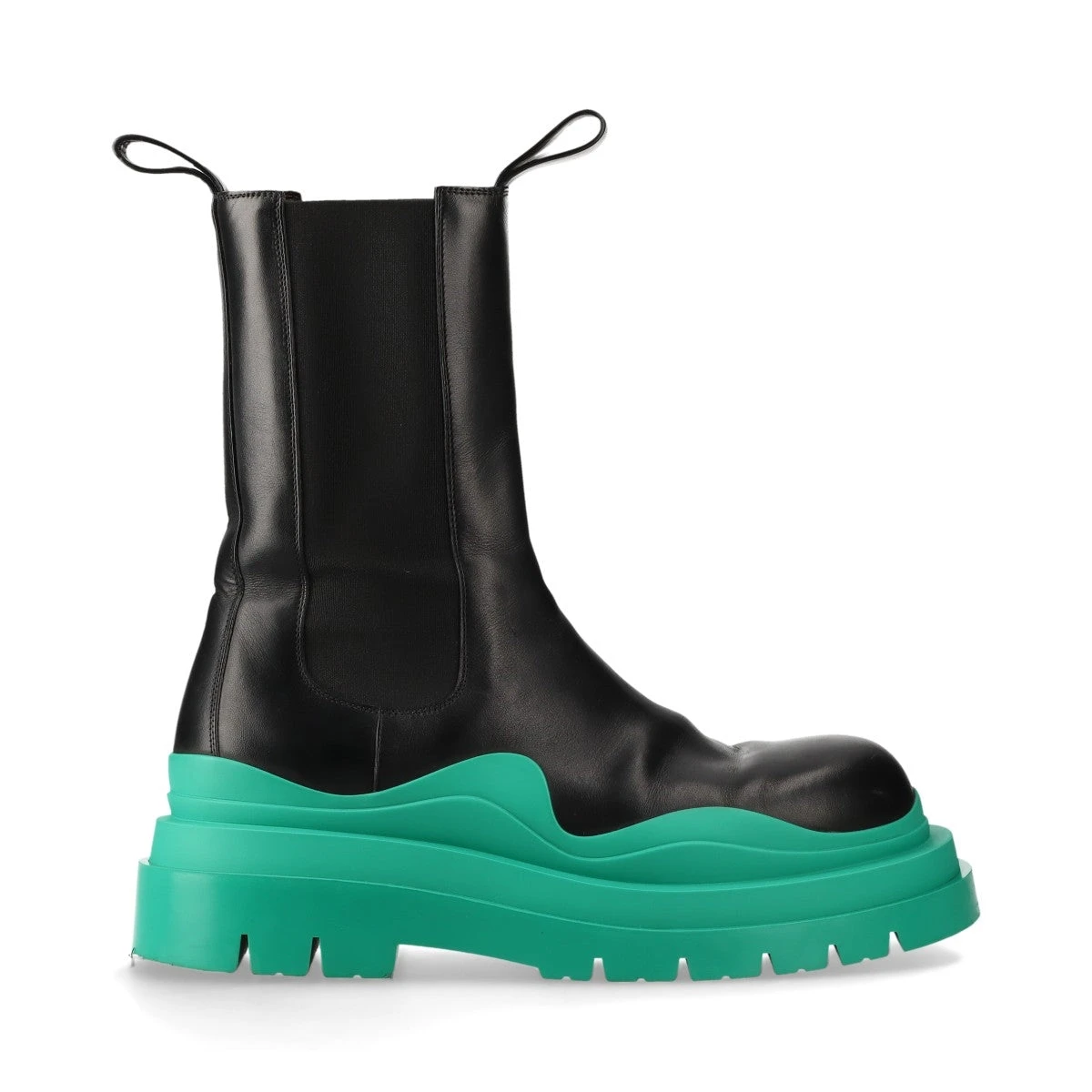 ボッテガヴェネタ タイヤ レザー サイドゴアブーツ 42 メンズ グリーン