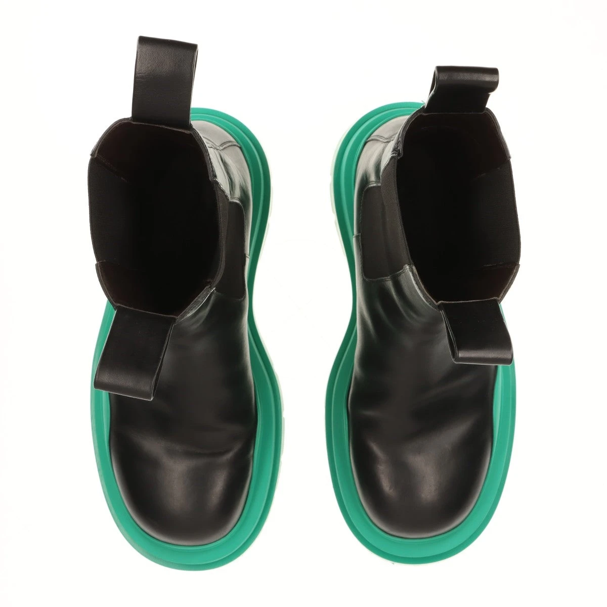 ボッテガヴェネタ タイヤ レザー サイドゴアブーツ 42 メンズ グリーン