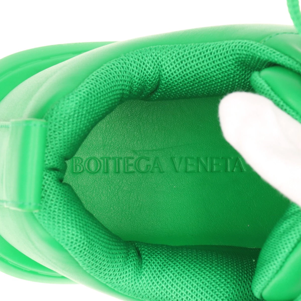 ボッテガヴェネタ ピロー レザー スニーカー 43 メンズ グリーン 厚底